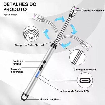 Isqueiro Eletrônico USB - ClickFogo